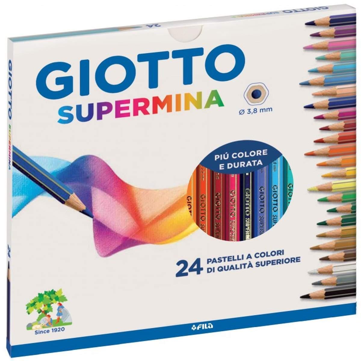 Pastelli giotto supermina - astuccio 24 pz- Ø 3,8 mm