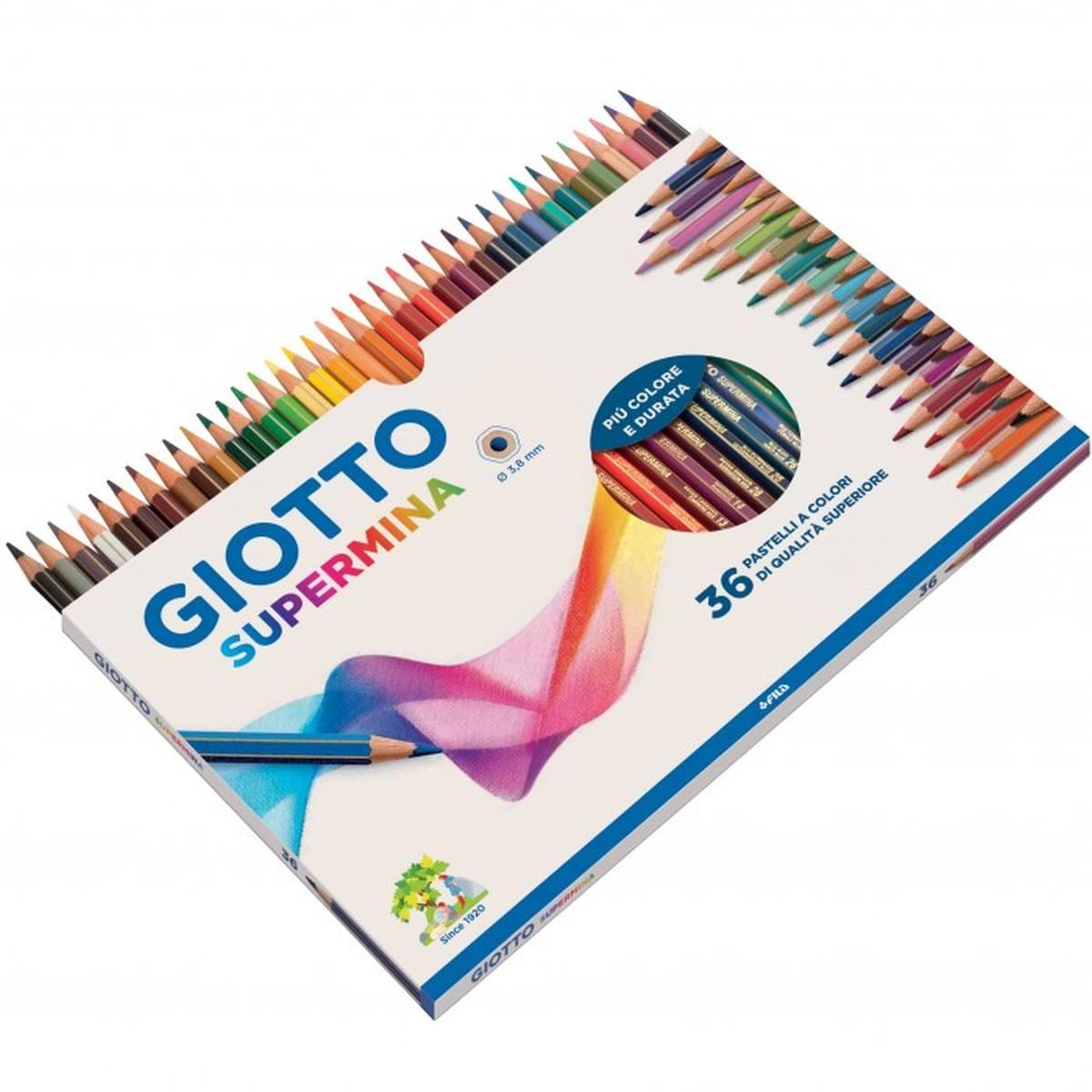 Pastelli giotto supermina - astuccio 36 pz - Ø 3,8 mm