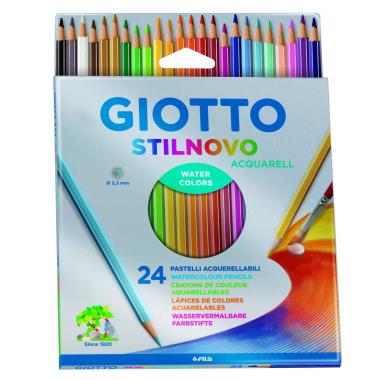 Giotto stilnovo acquarell- confezione da 24 pastelli colorati acquarellabili mina 3,3 mm