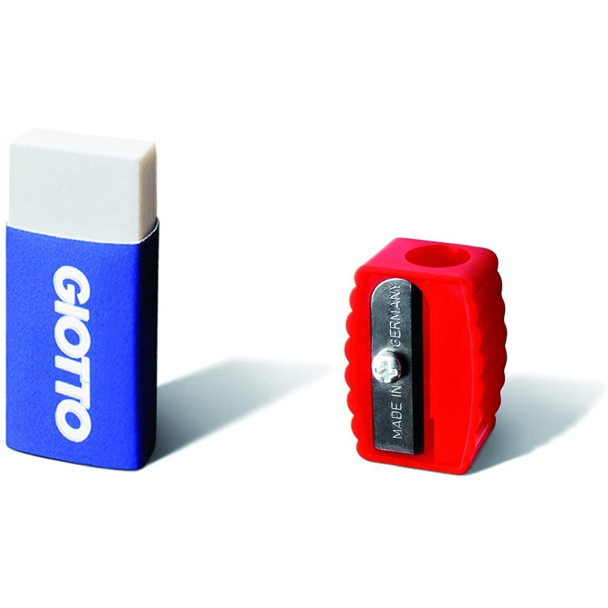 Giotto stilnovo cancellabile - 10 pastelli +  gomma e temperino - mina 3,3 mm