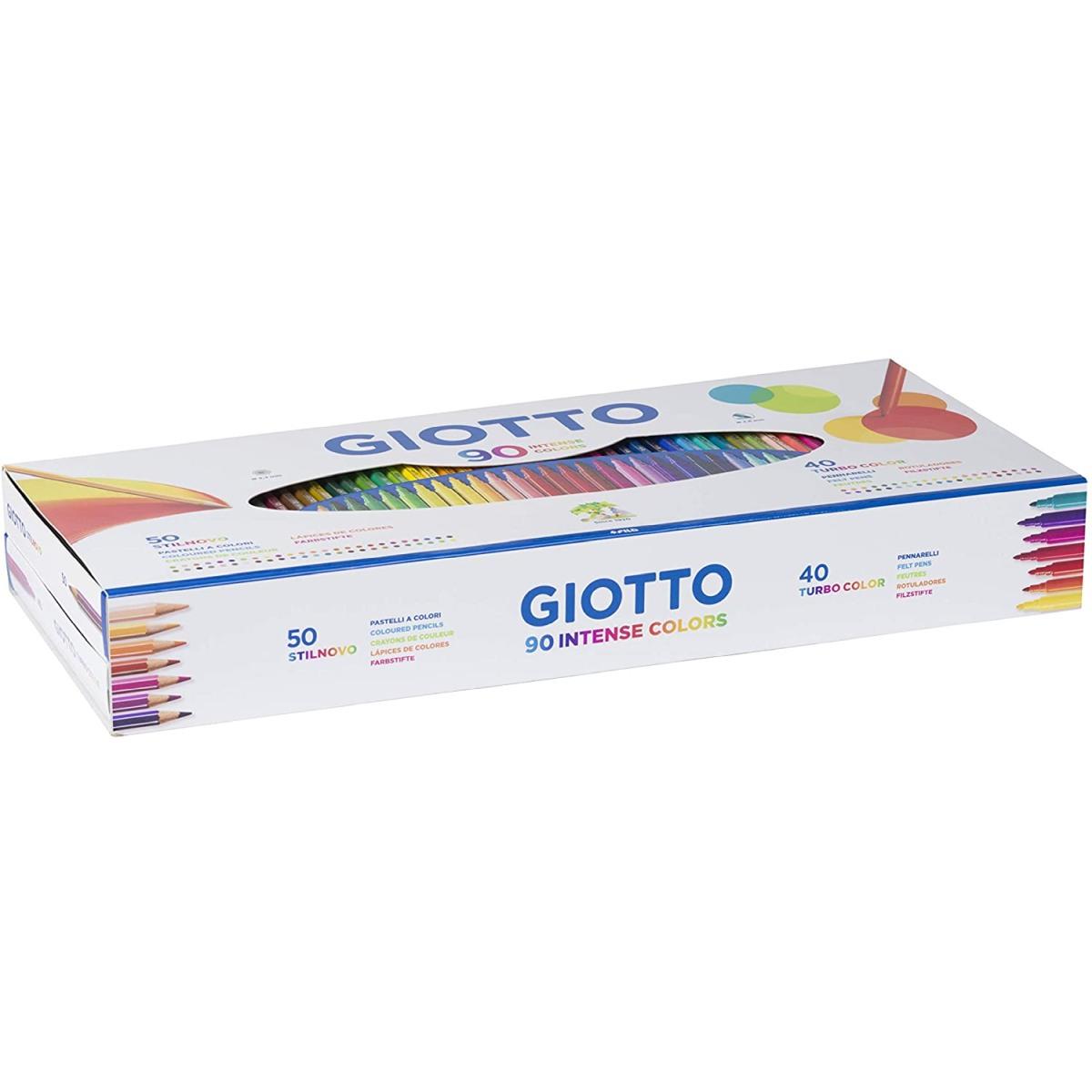 Giott0 90 colori: scatola 50 pastelli Ø 3,3 mm giotto stilnovo e 40 pennarelli giotto turbo color