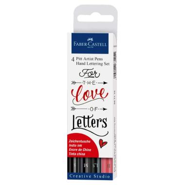 Faber-castell - hand lettering set - 4 pitt artist pens - for the love of letters