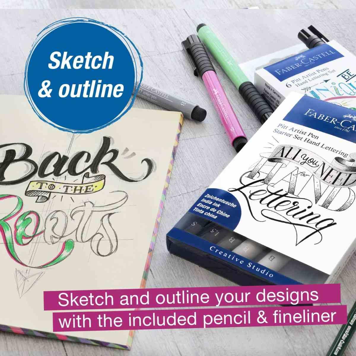 Faber-castell - starter set hand lettering - pitt artist pen - all you need for hand lettering