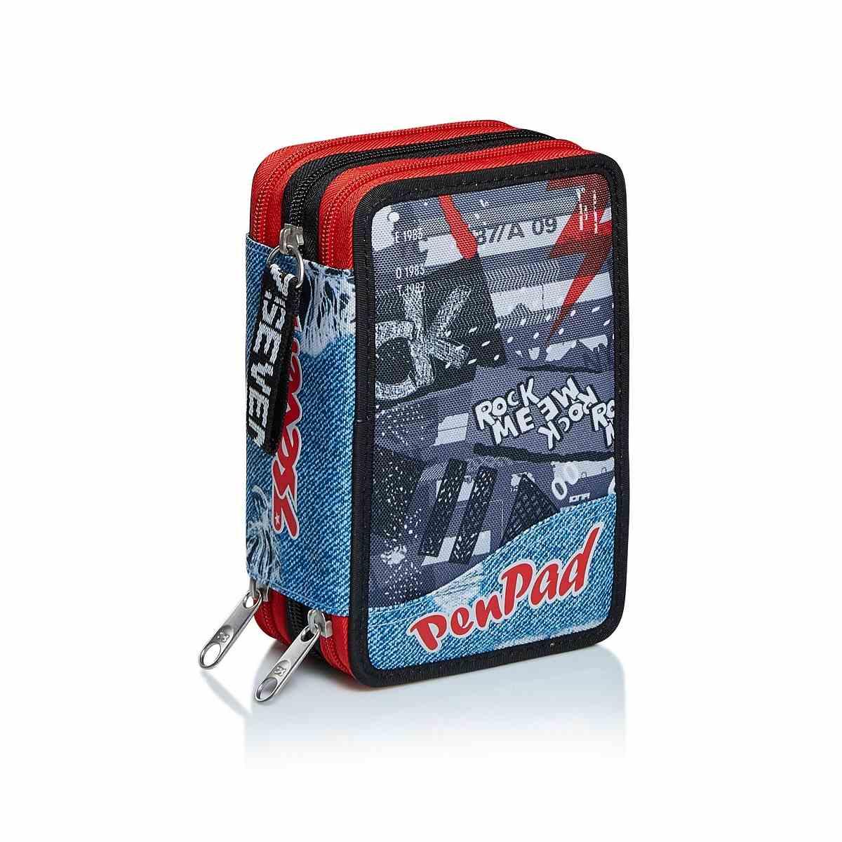 Seven - astuccio 3 zip pen pad urban rock