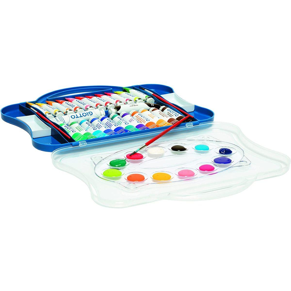 Tubo tempera giotto extra fine - 12 ml - 24 colori + 2 pennelli