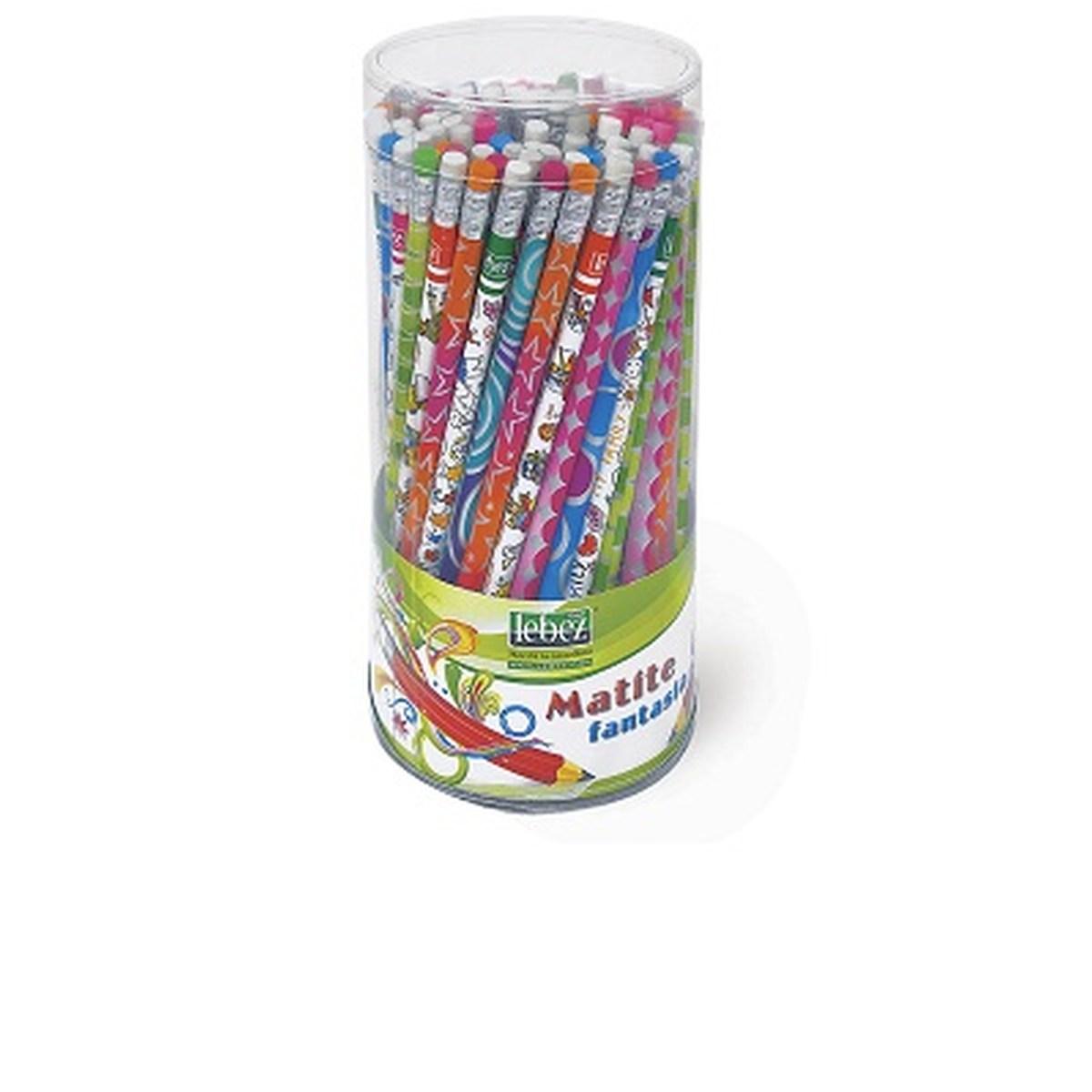 Lebez - matita hb con gomma - fantasie assortite