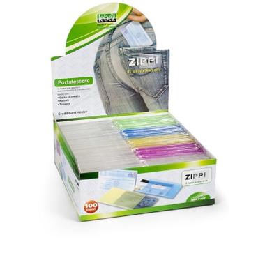 Lebez - porta card zippi in pvc - colori assortiti