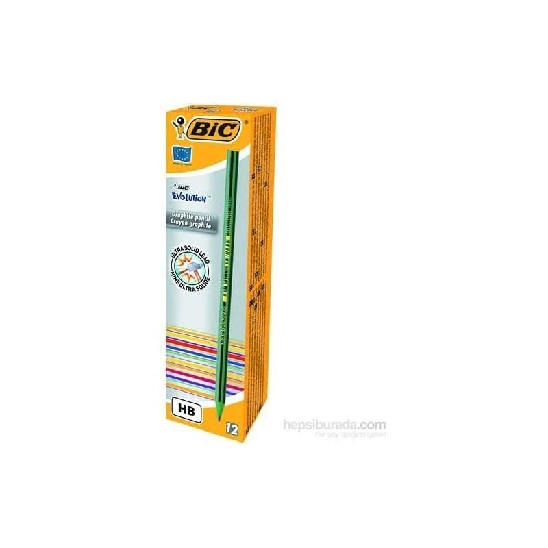 Bic evolution stripes - matite hb in grafite dalla forma esagonale - 4 colori trendy: bianco e