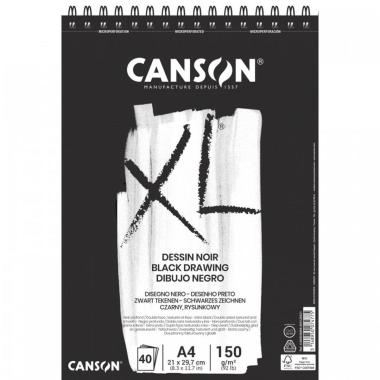 Canson - album disegno spirale xl dessin noir - a4 - 40 fg - 150 gr