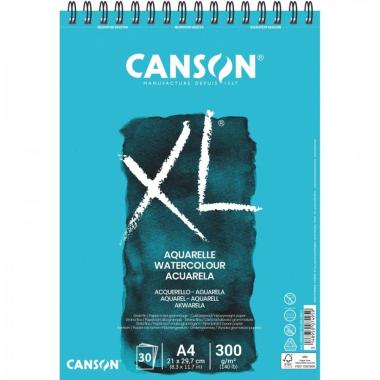 Canson - album spirale xl aquarelle - grana fine - a4 - 30 fg - 300 gr