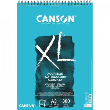 Canson - album spirale xl aquarelle - grana fine - a3 - 30 fg - 300 gr