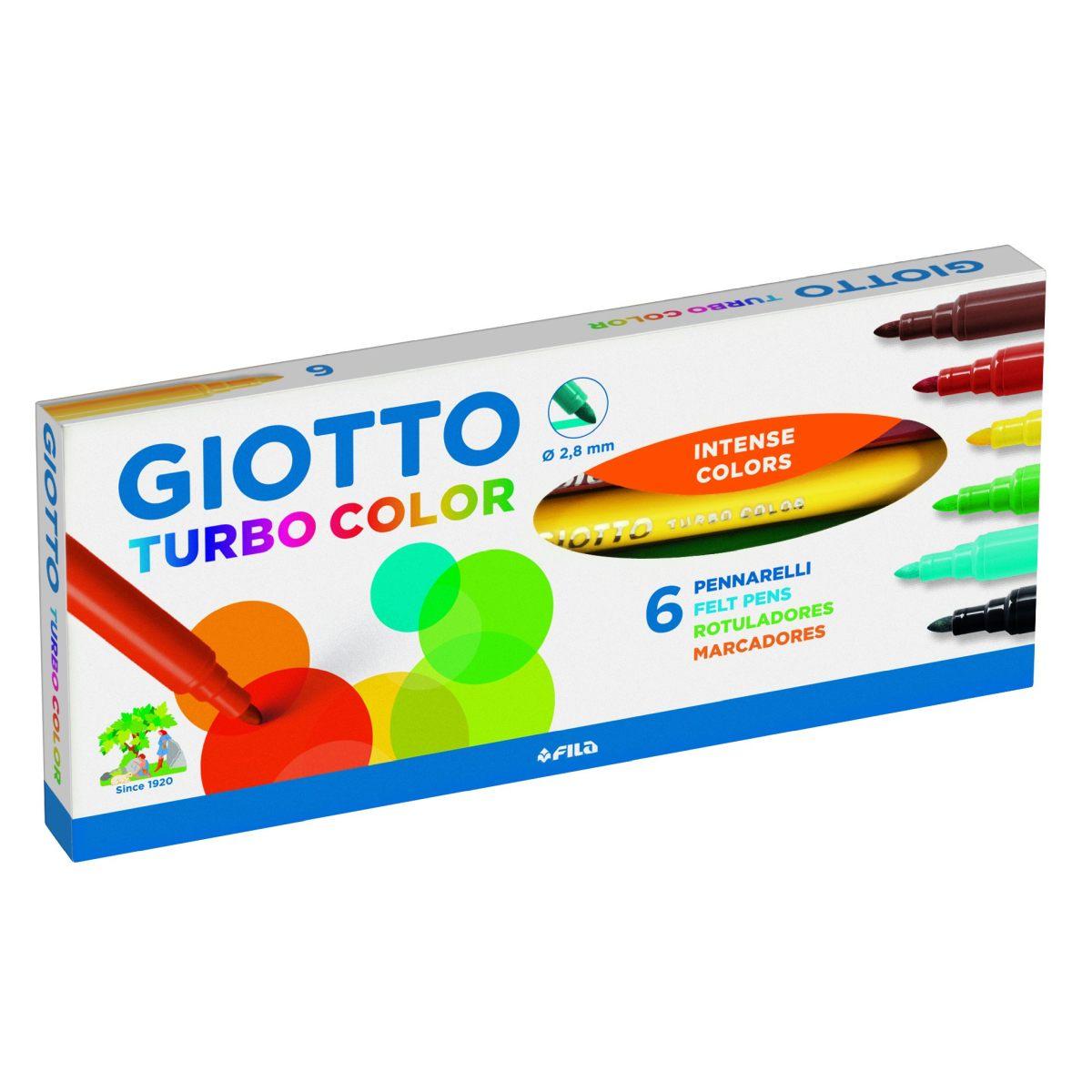 Giotto turbo color - pennarelli colorati punta fine Ø 2, 8 mm -  astuccio 6 pz