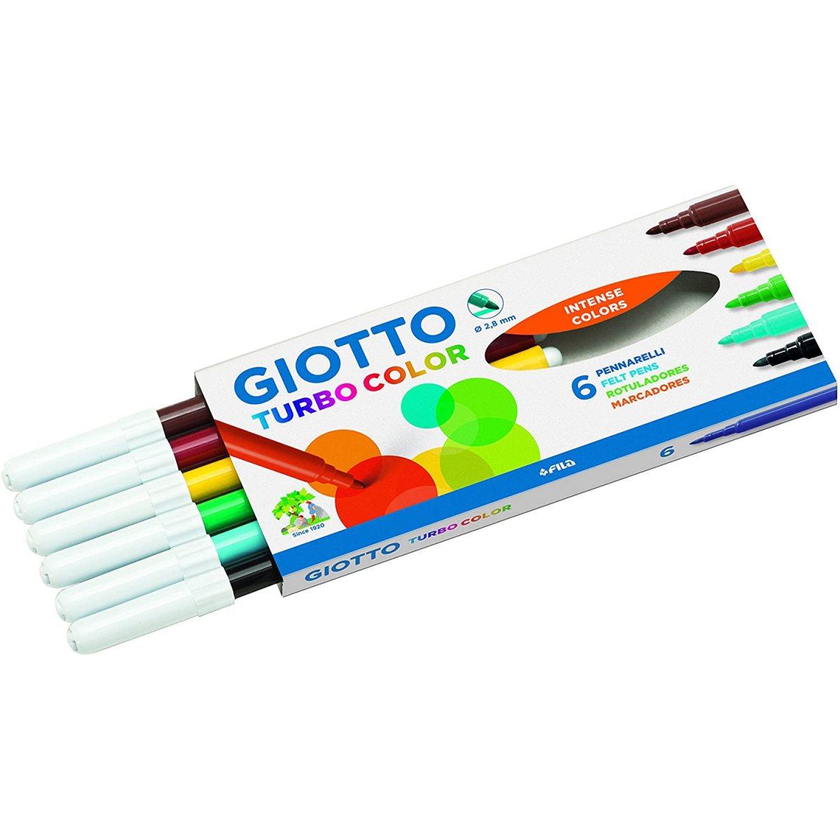 Giotto turbo color - pennarelli colorati punta fine Ø 2, 8 mm -  astuccio 6 pz
