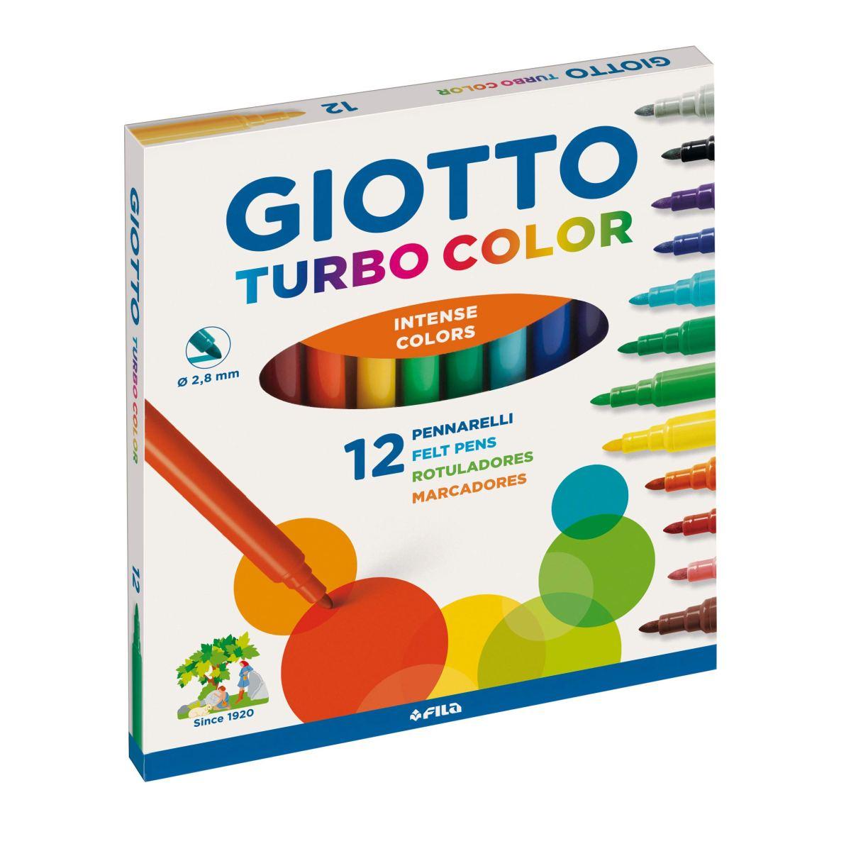 Pennarelli giotto turbo color - punta fine - Ø 2,8 mm - 12 pz