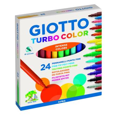 Pennarelli giotto turbo color - punta fine - Ø 2, 8 mm - 24 pz