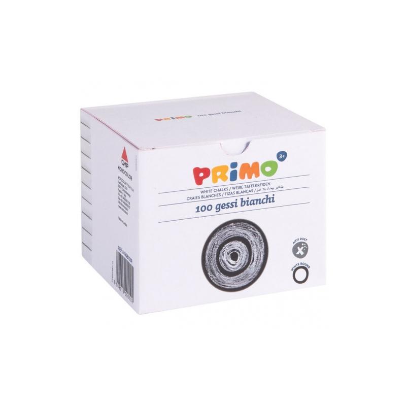 Primo - gessetti bianchi rotondi non polverosi - confezione da 100 pz