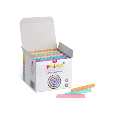 Primo - gessetti colorati rotondi non polverosi - confezione da 100 pz
