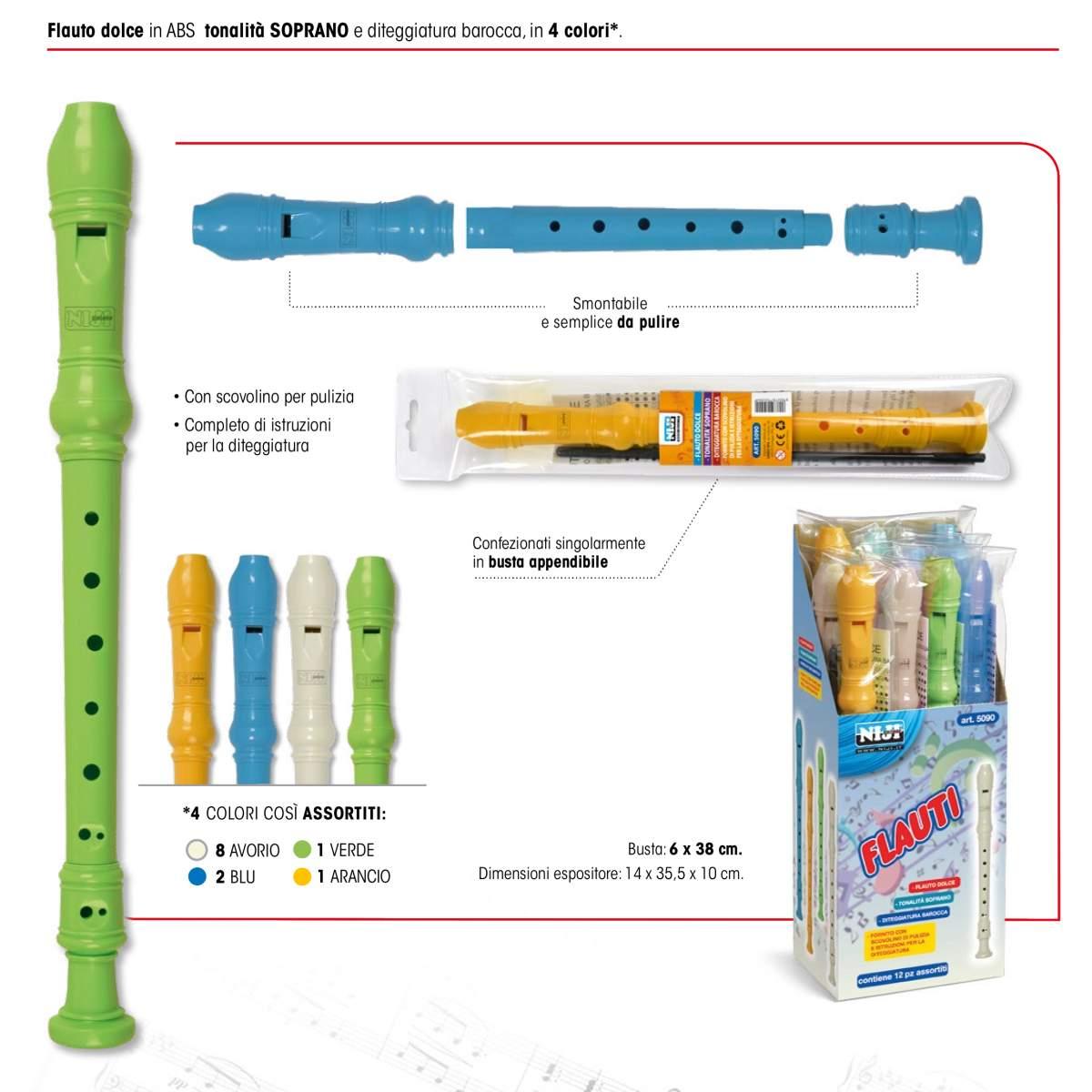 Niji - flauto dolce in abs con scovolino