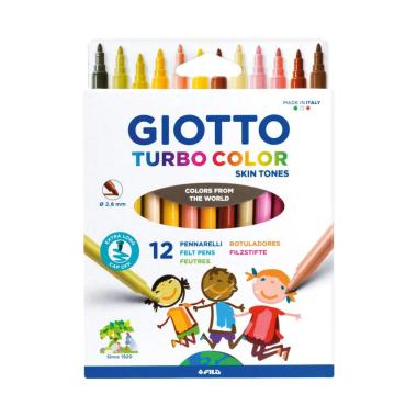 Giotto turbo color skin tones - colori della pelle - astuccio 12 pz