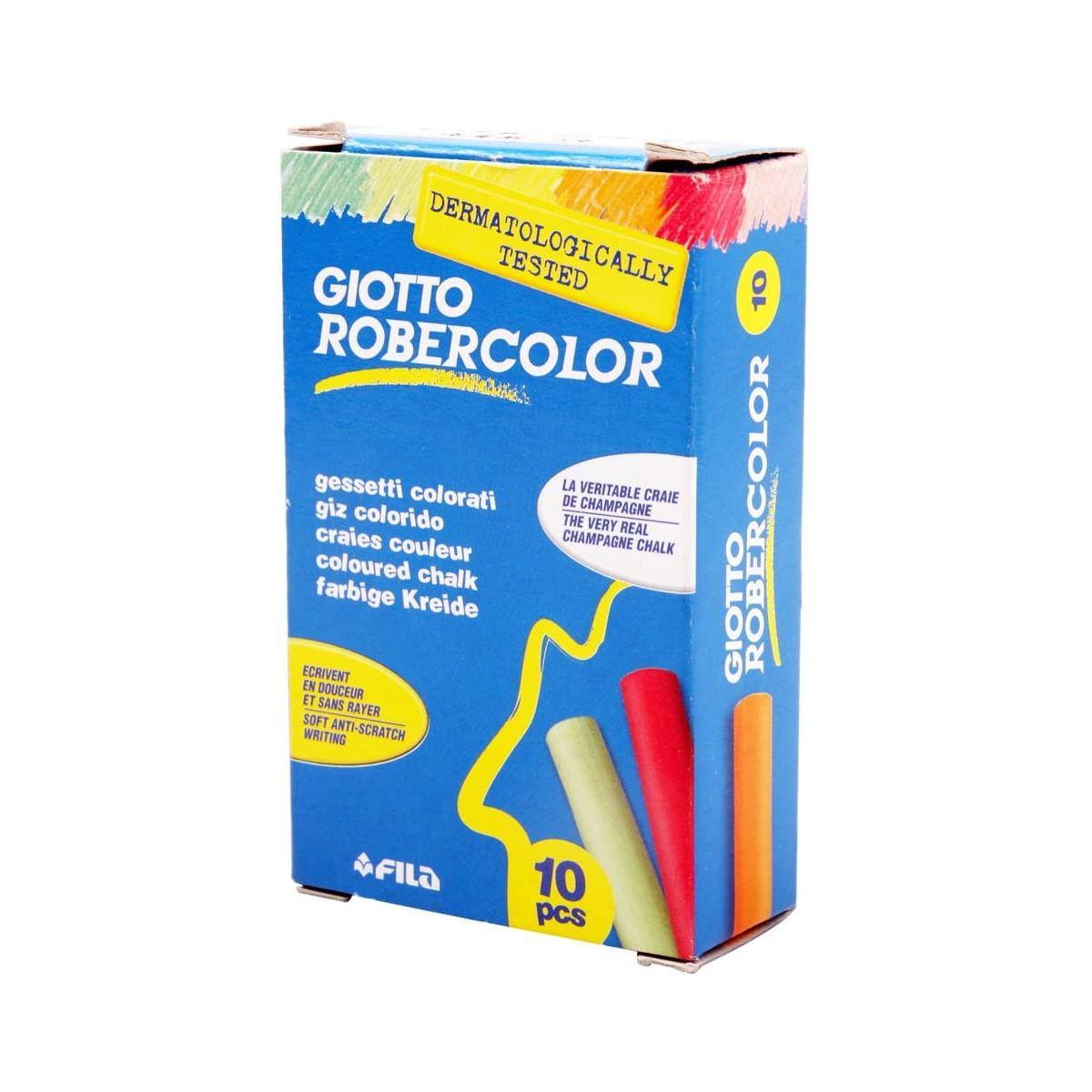 Giotto robercolor - gessi colorati - Ø 10 mm - 80 mm lungh - astuccio 10 pz