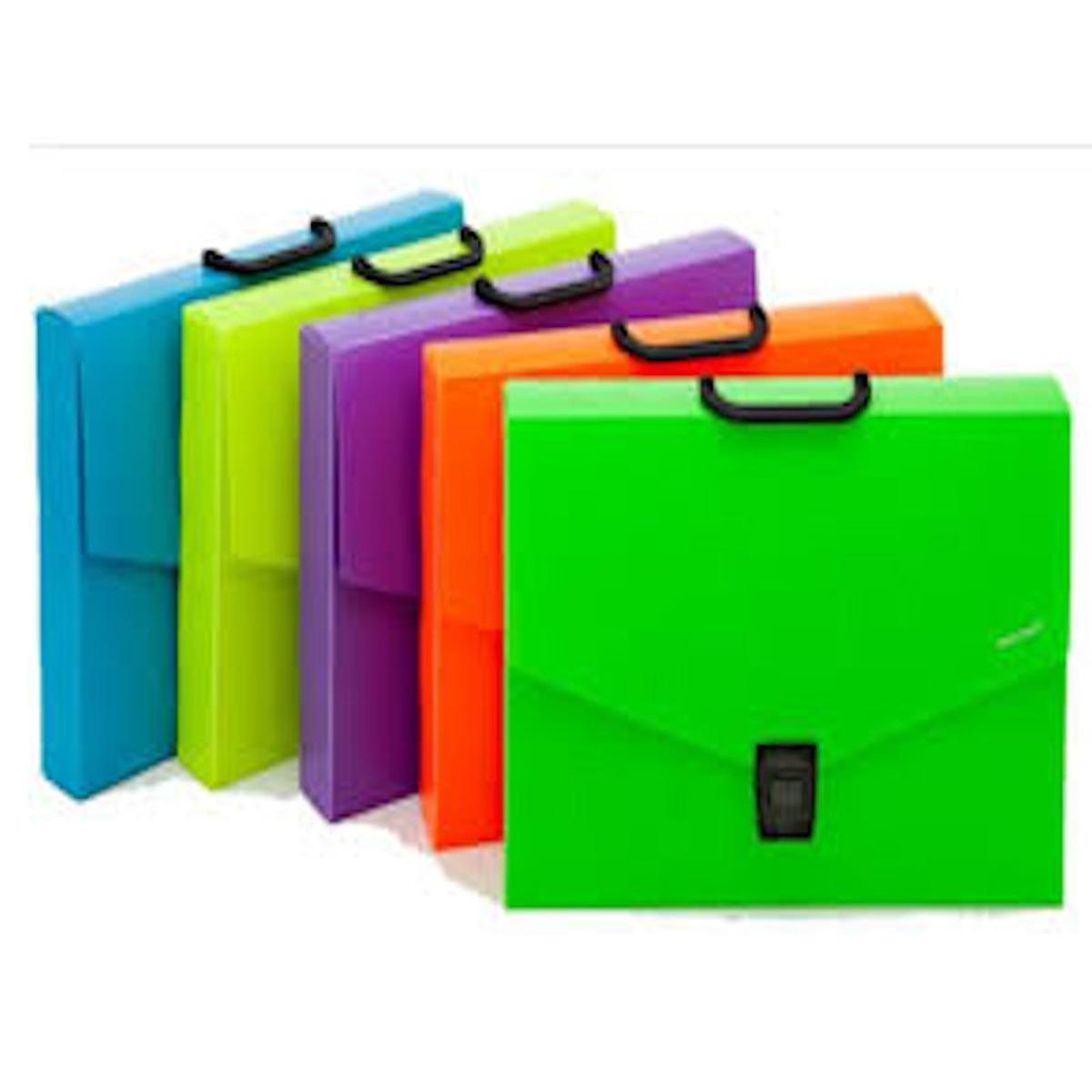 Valigetta polionda con maniglia - colori fluo - formato 27 x 38 x 5 cm