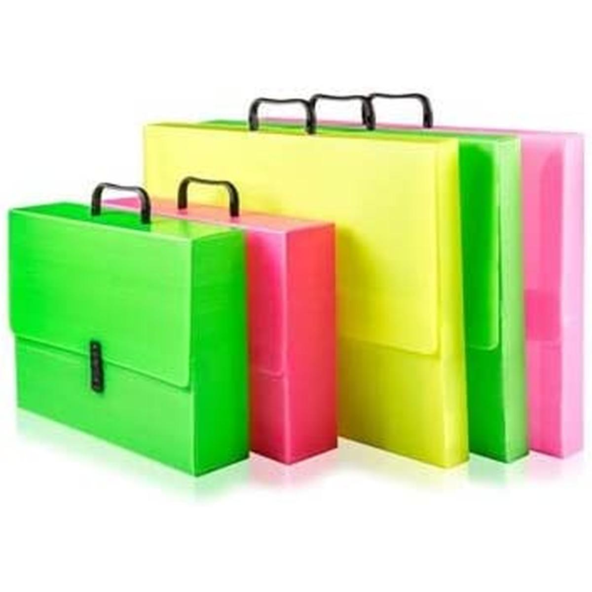 Valigetta polionda con maniglia - colori fluo - formato 27 x 38 x 8 cm