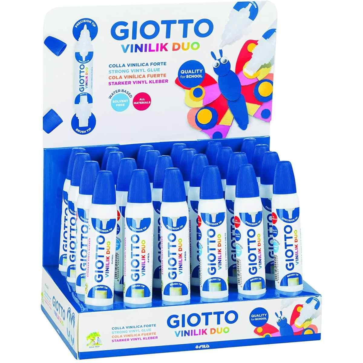 Giotto vinilik duo - colla vinilica - tubetto da 35 gr con doppia punta