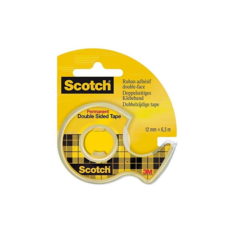 Scotch 665/136d - chiocciola nastro biadesivo permanente - 12 mm x 6,3 mt