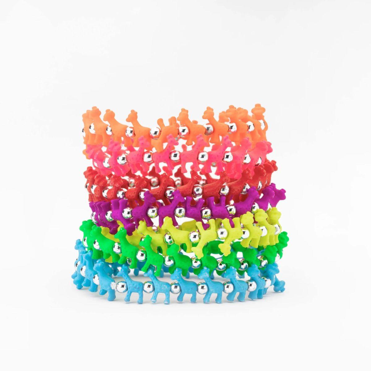 Bracciale in plastica trrtlz giraffez fluo