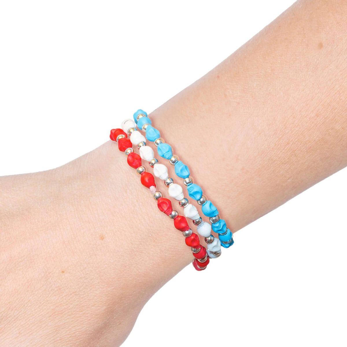 Bracciale in plastica trrtlz skullz fluo