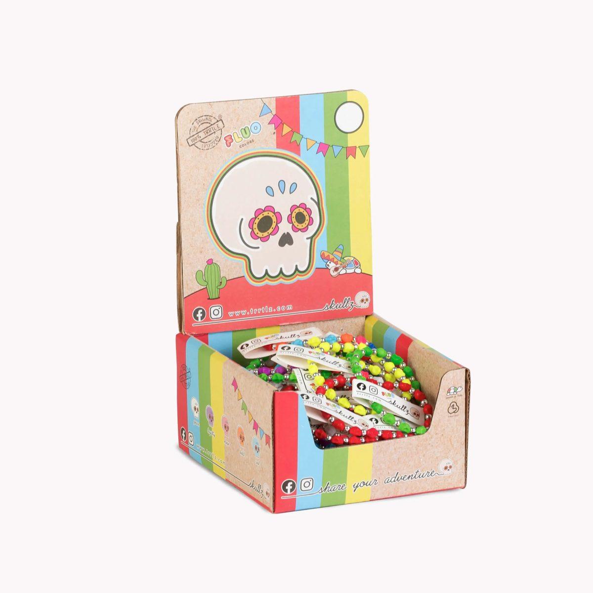 Bracciale in plastica trrtlz skullz fluo