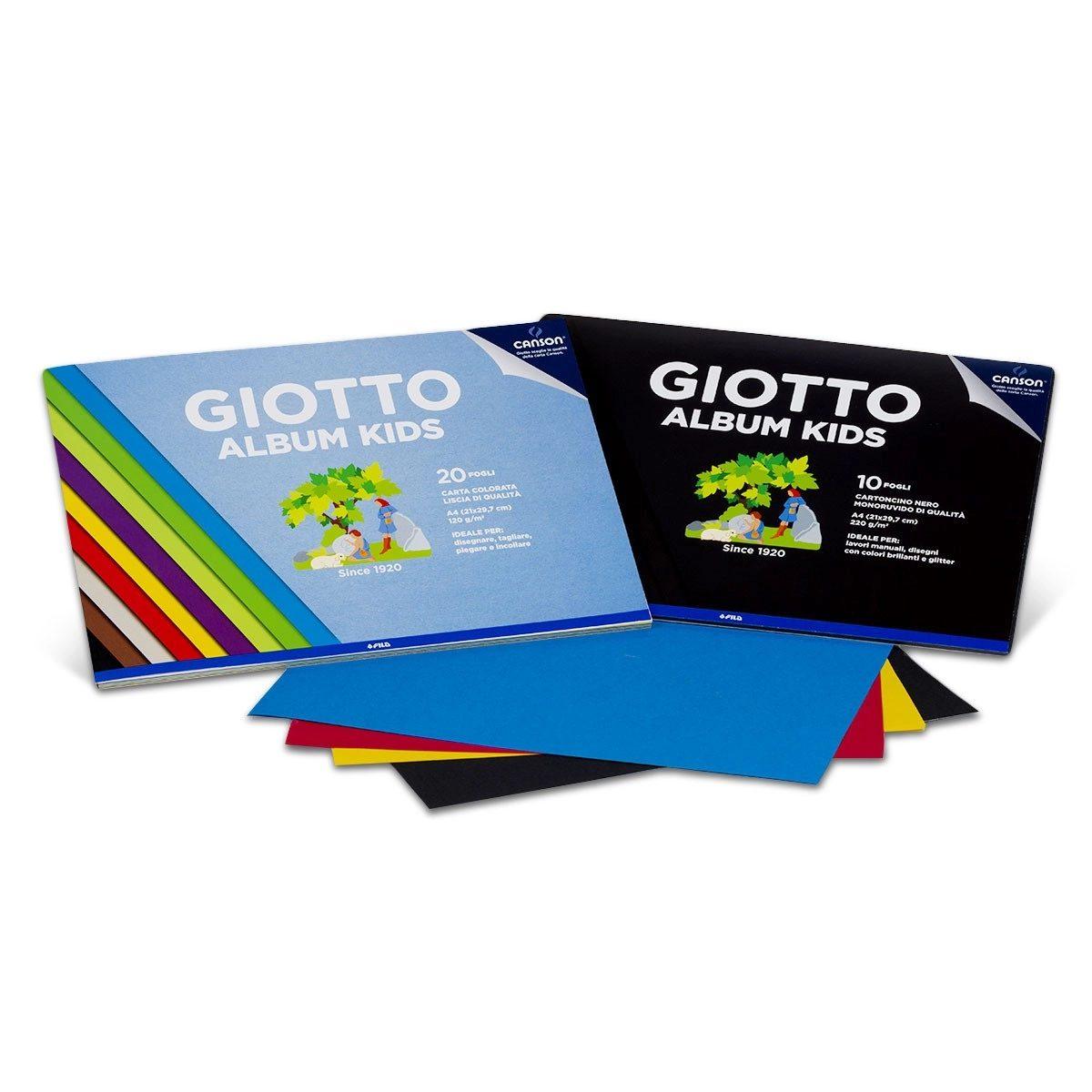 Giotto  album kids - carta nera monoruvida - a4 - 10 ff - 120 gr