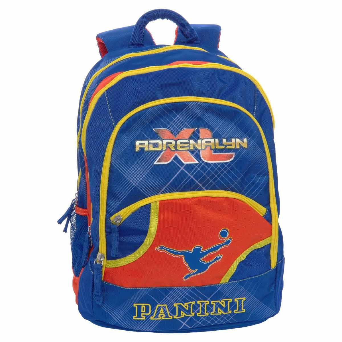 Panini zaino scuola organizzato calciatori blu