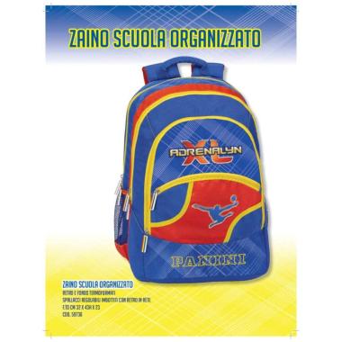 Panini zaino scuola organizzato calciatori blu