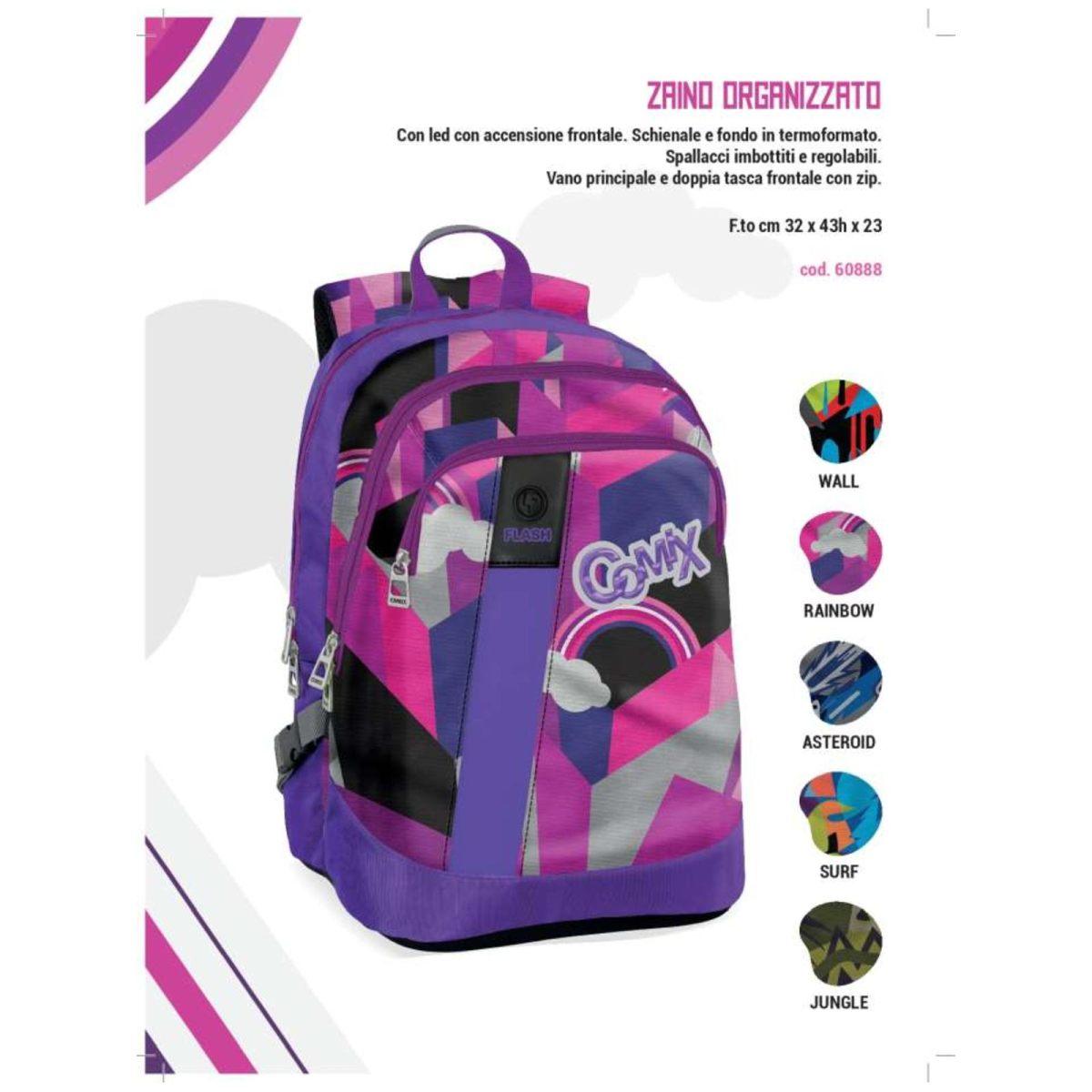 Zaino organizzato comix flash