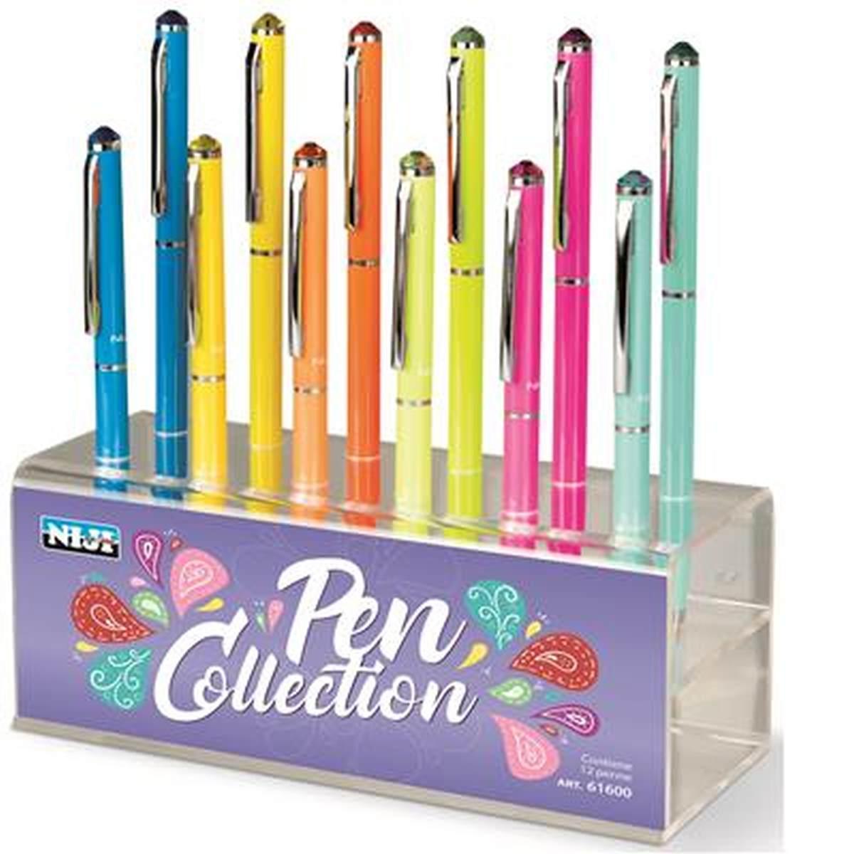 Niji - penne fluo - top con brillante - complete di astuccio regalo