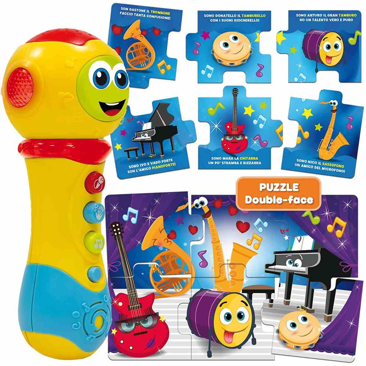 Carotina baby giocattolo microfono valentino canterino 3 in 1