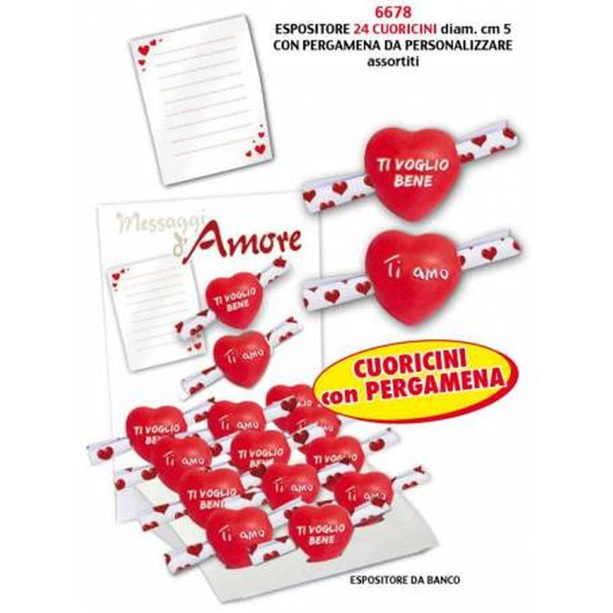 Cuoricini con pergamena da personalizzare assortiti - 5 cm