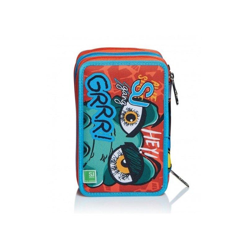Schoolpack zaino estensibile + 3 zip sj gang animali boy - tigre