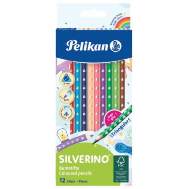 Pelikan - matite ergonomiche silverino - mine 3 mm - scatola 12 pastelli