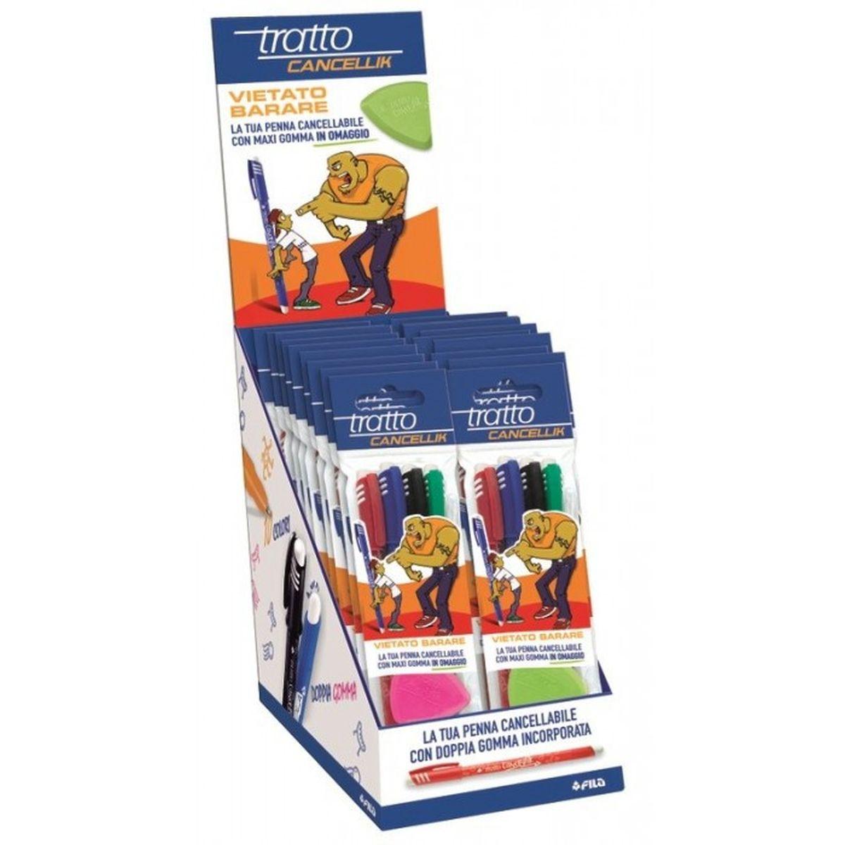 Tratto cancellik - penna cancellabile in busta 4+1 maxi gomma