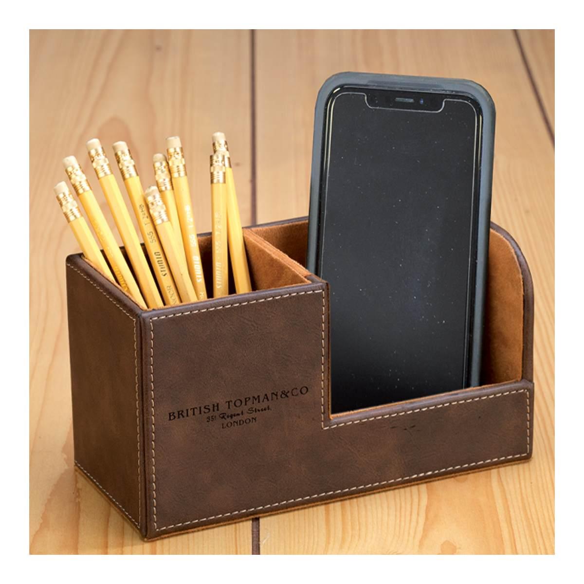 Desk set portapenne con porta cellulare - formato 20,5 x 9 x 11 cm