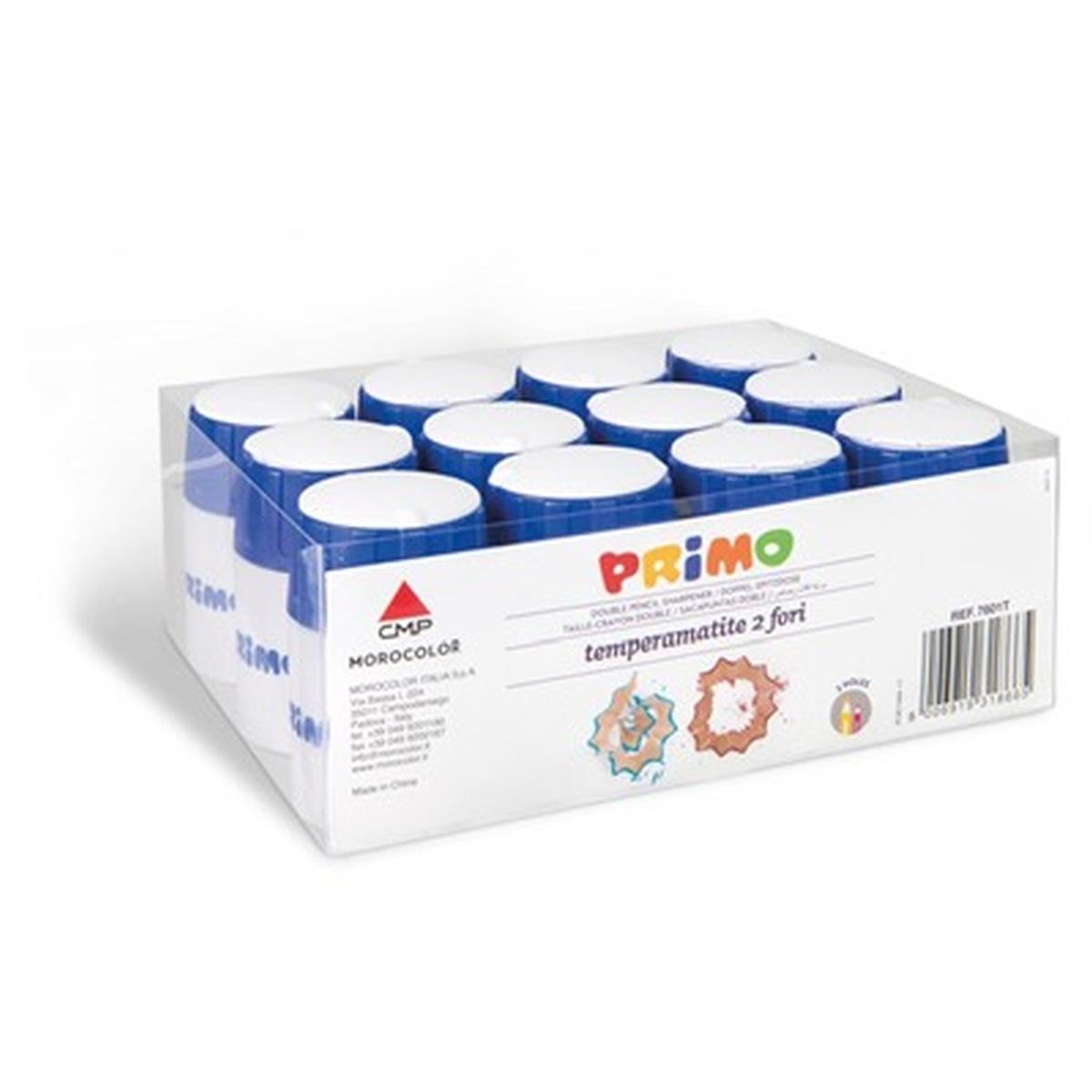 Primo temperamatite 2 fori con contenitore