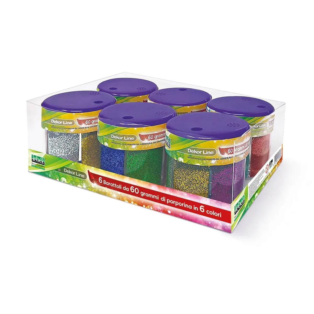 Lebez - porporina 6 colori in dispenser da 60 gr
