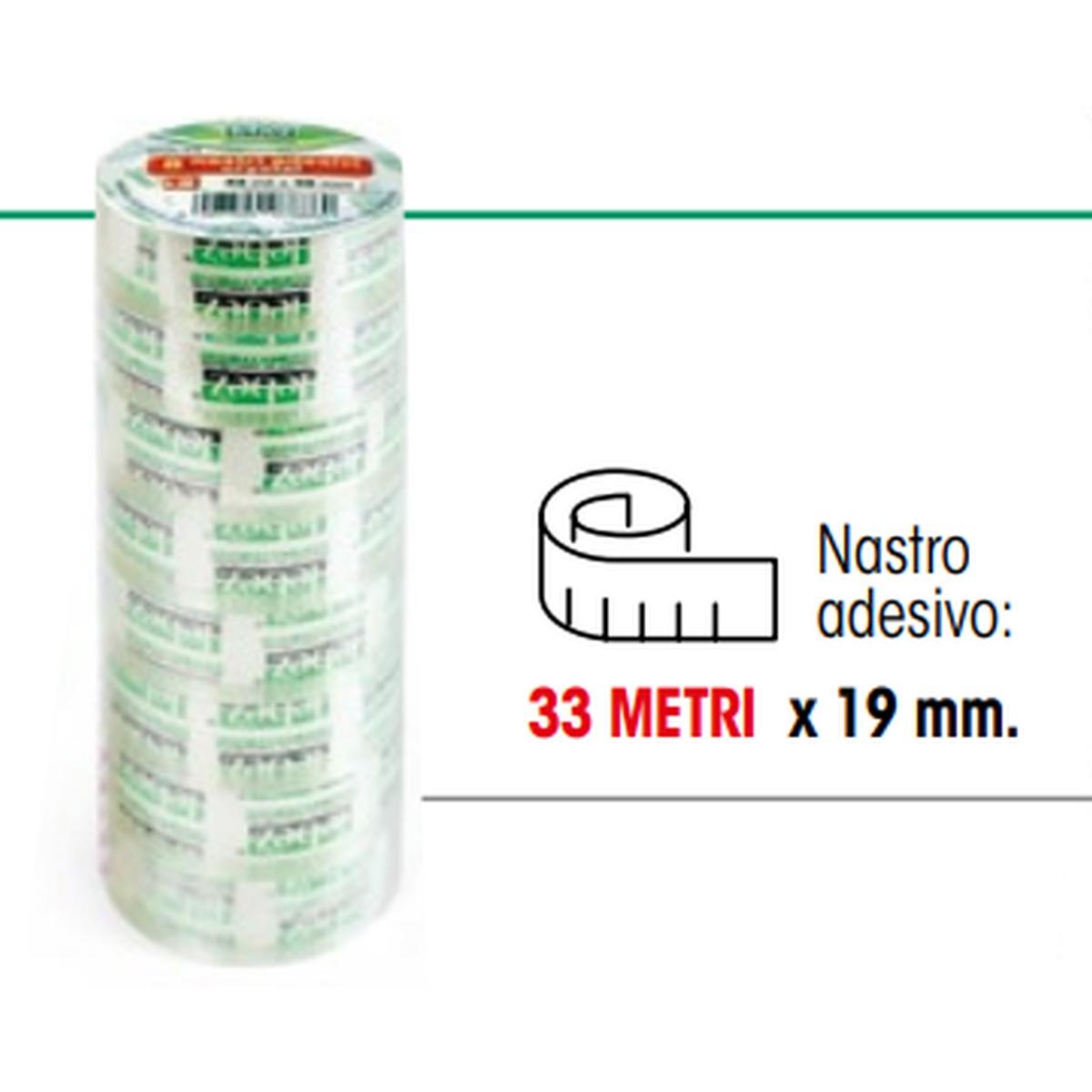 Nastro adesivo crystal 33 m x 19 mm - torre da 8 pezzi