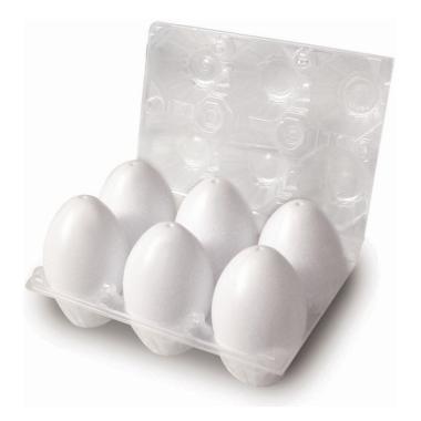 Deco - uovo bianco in plastica da decorare - 6 pz