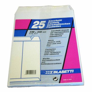 Blasetti - sacchi self 80 - buste a sacco bianco - 23 x 33 cm - 80 gr -  25 pz